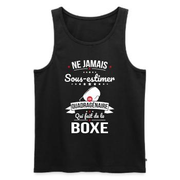 Sous-estimer un quadragénaire qui fait de la boxe - Débardeur bio Premium Homme - noir - Devant - Michal (187cm)