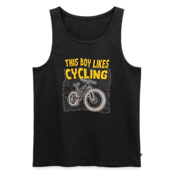 Junge mag Radfahren, Cardio Fahrrad, Hobbysport - Männer Premium Bio Tank Top - Schwarz - Vorne - AI Model Male 178 light (178cm)