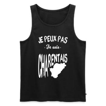 Je peux pas je suis Charentais - Débardeur bio Premium Homme - noir - Devant - Michal (187cm)