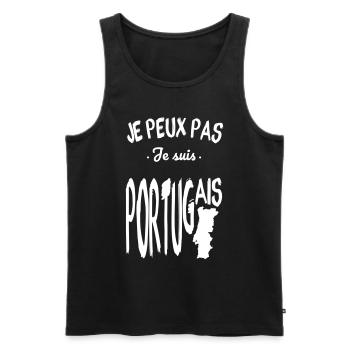 Je peux pas je suis Portugais - Débardeur bio Premium Homme - noir - Devant - Michal (187cm)