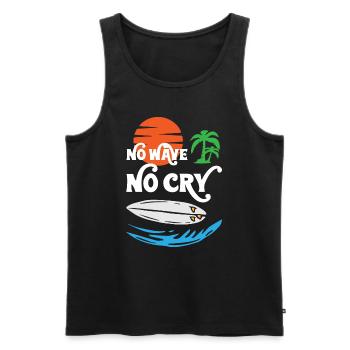 No Wave No Cry Surfing - Men's Premium Organic Tank Top - black - Front - AI Model Male 178 light (178cm)