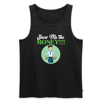 Show Money Design for High-Earning Professionals - Men's Premium Organic Tank Top - black - Front - Michal (187cm)