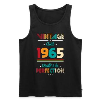60th Birthday - Vintage - August 1965 - Men's Premium Organic Tank Top - black - Front - Michal (187cm)