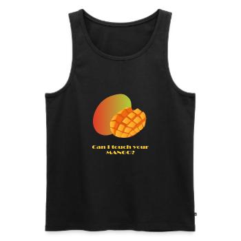Can I touch your MANGO? - Men's Premium Organic Tank Top - black - Front - AI Model Male 178 light (178cm)