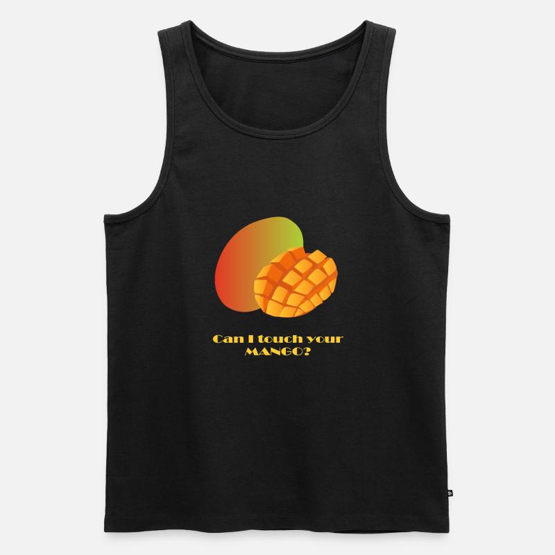 Can I touch your MANGO? - Männer Premium Bio Tank Top - Schwarz