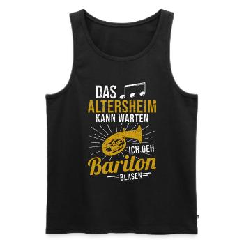 Baritonhorn Musiker Bariton Orchester Blasmusik - Männer Premium Bio Tank Top - Schwarz - Vorne - Michal (187cm)