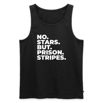 KEINE STERNE STRAFE STRÄFLING STREIFEN KNAST MOTIV - Männer Premium Bio Tank Top - Schwarz - Vorne - AI Model Male 178 light (178cm)