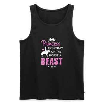Lustiger Pferde Spruch Princess Beast Reiterin - Männer Premium Bio Tank Top - Schwarz - Vorne - Michal (187cm)