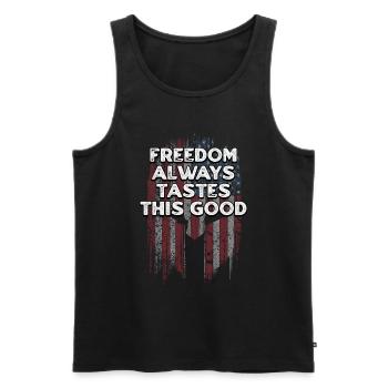 La liberté a toujours bon goût US American 4ème - Débardeur bio Premium Homme - noir - Devant - Michal (187cm)