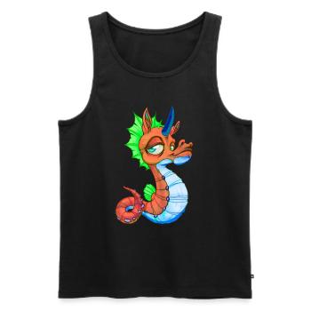 Mignon Seahorse Unicorn Seahorse Seahorse Cadeau - Débardeur bio Premium Homme - noir - Devant - AI Model Male 178 light (178cm)