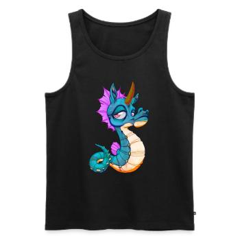 Mignon Seahorse Unicorn Seahorse Seahorse Cadeau - Débardeur bio Premium Homme - noir - Devant - AI Model Male 178 light (178cm)