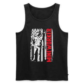 Miner Mine Miner Stones - Men's Premium Organic Tank Top - black - Front - AI Model Male 178 light (178cm)