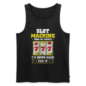 Gambling Machine Lucky Rail Symbols - Men's Premium Organic Tank Top - black - Front - Michal (187cm)