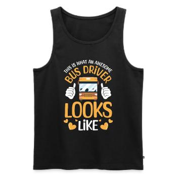Busfahrer Schulbus Linienbus Transport - Männer Premium Bio Tank Top - Schwarz - Vorne - AI Model Male 178 light (178cm)