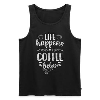 Barista - Débardeur bio Premium Homme - noir - Devant - Michal (187cm)