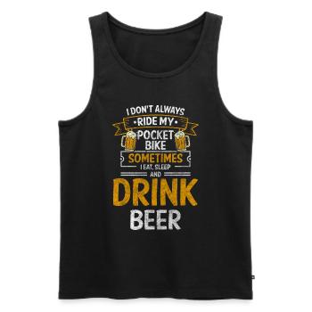 Bike Biker Staub Enduro - Männer Premium Bio Tank Top - Schwarz - Vorne - Michal (187cm)