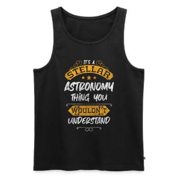 Space Planet Cosmonaut Cosmos - Men's Premium Organic Tank Top - black - Front - Michal (187cm)