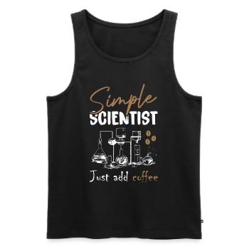 Simple Scientist Just Add Coffee - Men's Premium Organic Tank Top - black - Front - Michal (187cm)