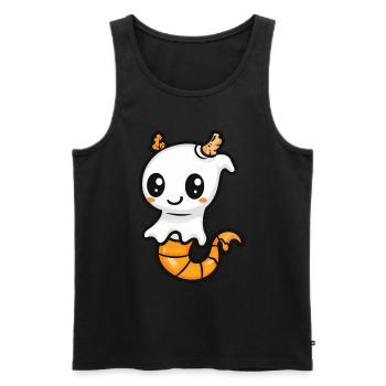 Seahorse Halloween Funny Ghost - Men's Premium Organic Tank Top - black - Front - Michal (187cm)