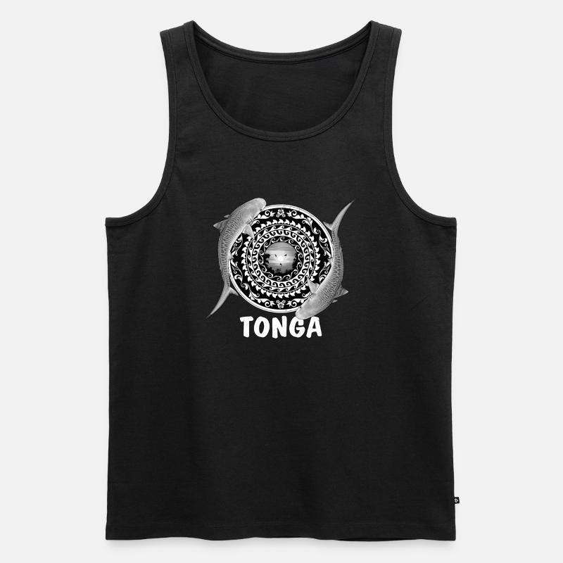 Tonga Tigerhai - Männer Premium Bio Tank Top - Schwarz