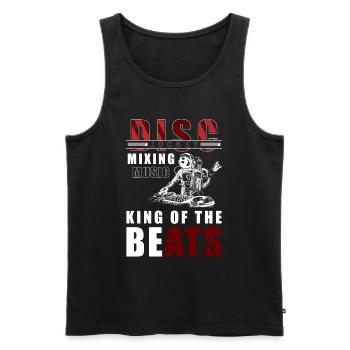 DJ Techno Party Rave - Men's Premium Organic Tank Top - black - Front - AI Model Male 178 light (178cm)