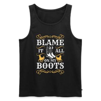 Rodeo Freiheit Reiter Lasso - Männer Premium Bio Tank Top - Schwarz - Vorne - AI Model Male 178 light (178cm)