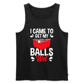 Beer Pong Trinkspiel Besaufen - Männer Premium Bio Tank Top - Schwarz - Vorne - AI Model Male 178 light (178cm)