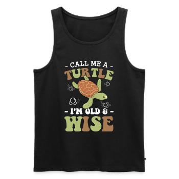 Turtles Shell Cute - Men's Premium Organic Tank Top - black - Front - Michal (187cm)