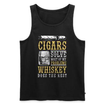 Whiskey Lifestyle Eiswürfel - Männer Premium Bio Tank Top - Schwarz - Vorne - AI Model Male 178 light (178cm)