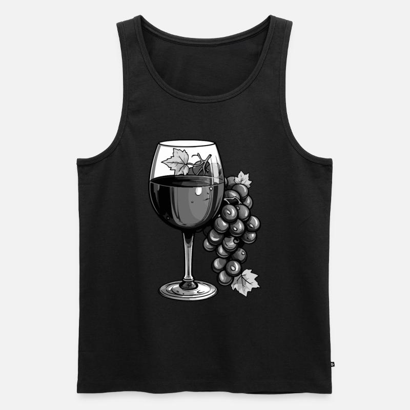 Weinglas Vino - Männer Premium Bio Tank Top - Schwarz