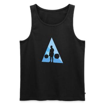 Weightlift Bodybuilding Pumpen - Männer Premium Bio Tank Top - Schwarz - Vorne - AI Model Male 178 light (178cm)