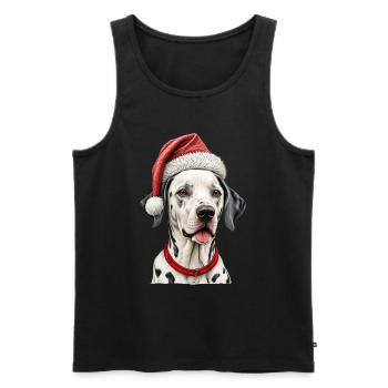 Christmas dalmatian dog - Men's Premium Organic Tank Top - black - Front - Michal (187cm)