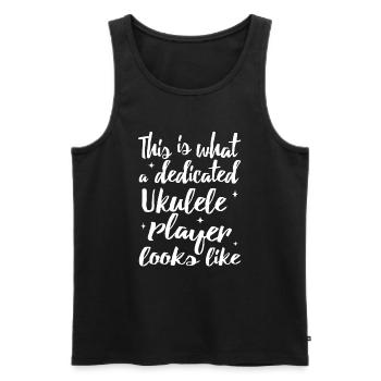 This is what a dedicated Ukulele player looks like - Männer Premium Bio Tank Top - Schwarz - Vorne - Michal (187cm)