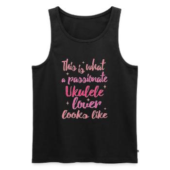 This is what a passionate Ukulele lover looks like - Männer Premium Bio Tank Top - Schwarz - Vorne - Michal (187cm)