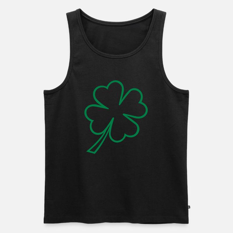 lucky clover st patrick - Männer Premium Bio Tank Top - Schwarz