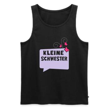 Kleine Schwester - Sprechblase - Männer Premium Bio Tank Top - Schwarz - Vorne - Michal (187cm)