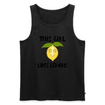 Girl Likes Citrons Limonade d'été Fruits exotiques - Débardeur bio Premium Homme - noir - Devant - Michal (187cm)