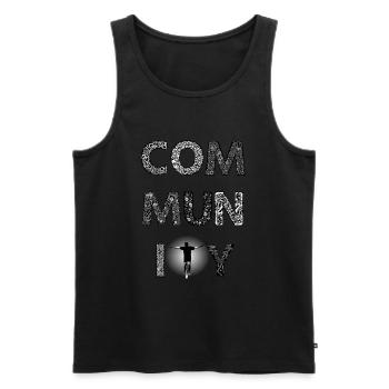 Community Unicycle first edition - Débardeur bio Premium Homme - noir - Devant - Michal (187cm)