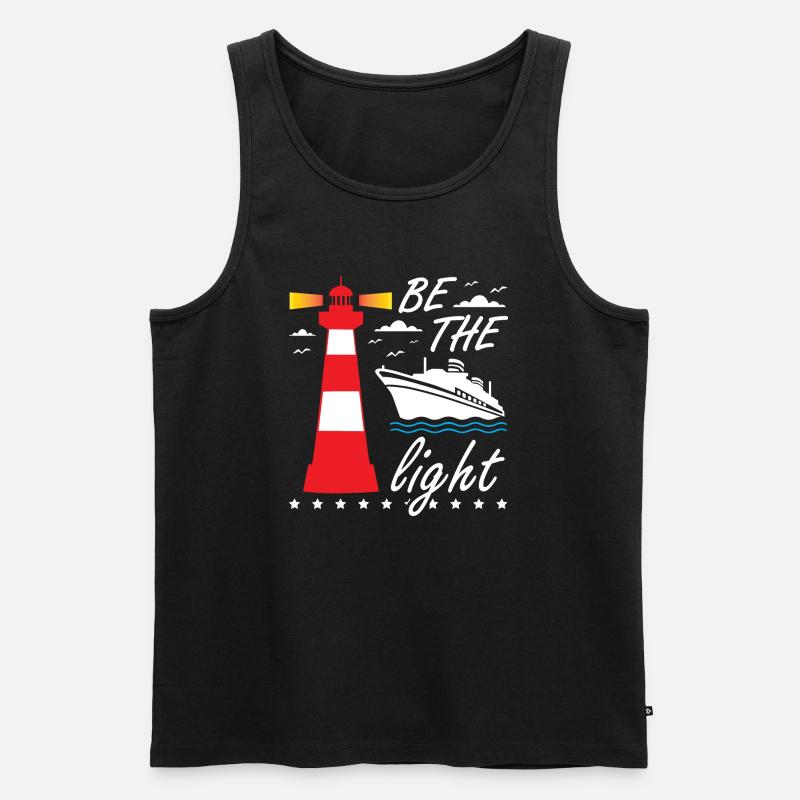Be The Light Lighthouse - Männer Premium Bio Tank Top - Schwarz