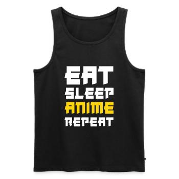 Eat Sleep Anime Repeat - Männer Premium Bio Tank Top - Schwarz - Vorne - Michal (187cm)