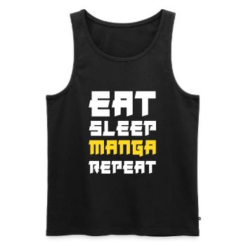 Eat Sleep Manga Repeat - Männer Premium Bio Tank Top - Schwarz - Vorne - Michal (187cm)