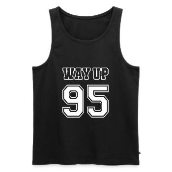 Way Up 95 Jahrgang Geburtstag Jubiläum 1995 - Männer Premium Bio Tank Top - Schwarz - Vorne - Michal (187cm)