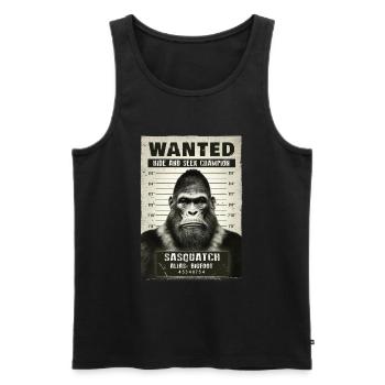 Bigfoot mugshot - Men's Premium Organic Tank Top - black - Front - AI Model Male 178 light (178cm)