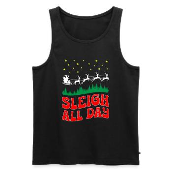 Santa Sleigh All The Day Christmas - Men's Premium Organic Tank Top - black - Front - Michal (187cm)