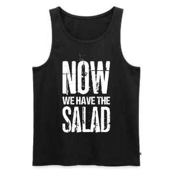 Maintenant, nous avons la salade - Débardeur bio Premium Homme - noir - Devant - AI Model Male 178 light (178cm)