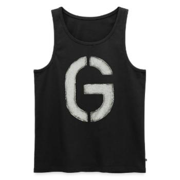 G - Letter (stencil) - Men's Premium Organic Tank Top - black - Front - AI Model Male 178 light (178cm)