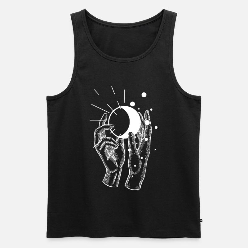 Sonnen Hand - Männer Premium Bio Tank Top - Schwarz