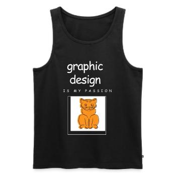 Designer graphiste graphiste designer artiste - Débardeur bio Premium Homme - noir - Devant - Michal (187cm)