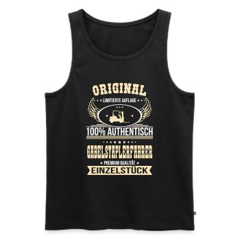 Forklift Driver - Original 100% Authentic - Men's Premium Organic Tank Top - black - Front - Michal (187cm)