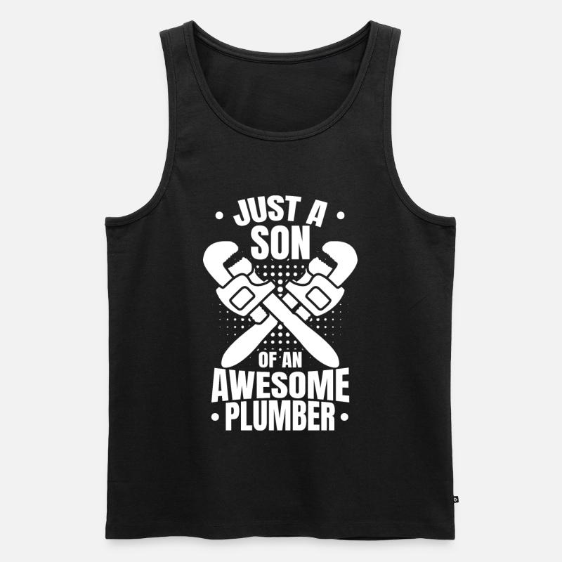 Klempner Junge - Männer Premium Bio Tank Top - Schwarz